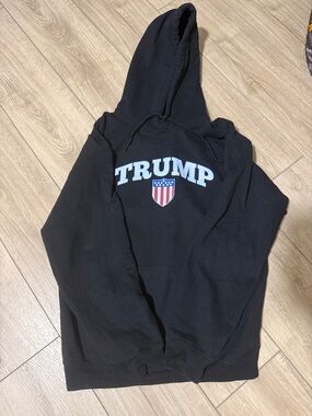 TRUMP Black Hooded Sweatshirt with Shield Logo